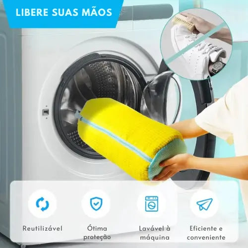 Compre 2 leve 3 - Bolsa Protetora para Lavar Tênis na Máquina