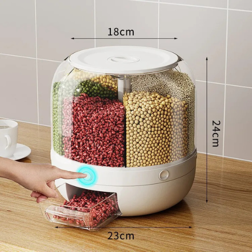 Dispensador Giratório 360° para Arroz e Grãos