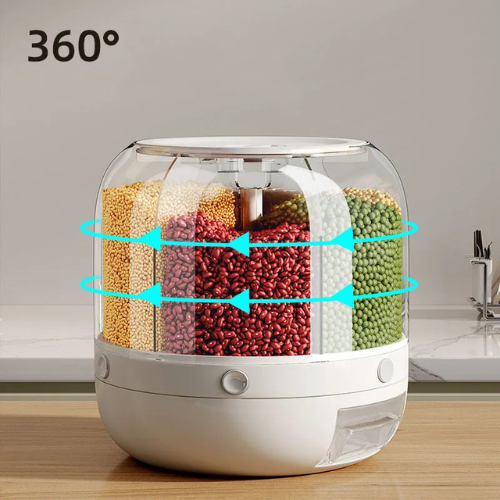 Dispensador Giratório 360° para Arroz e Grãos
