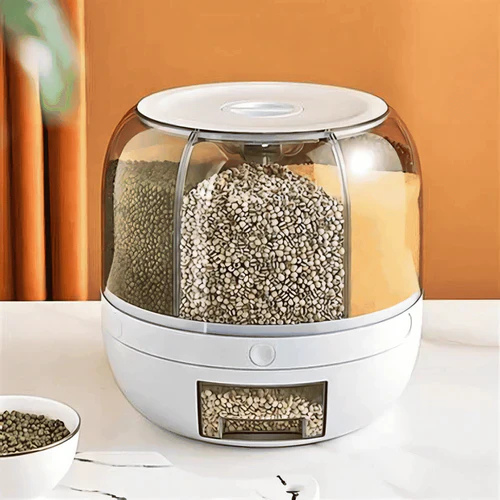 Dispensador Giratório 360° para Arroz e Grãos