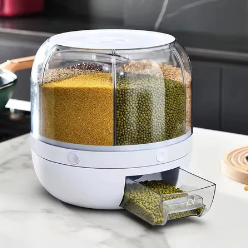 Dispensador Giratório 360° para Arroz e Grãos