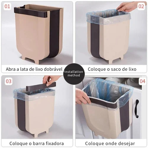 Lixeira Dobrável de Cozinha – Compacta, Prática e Higiênica
