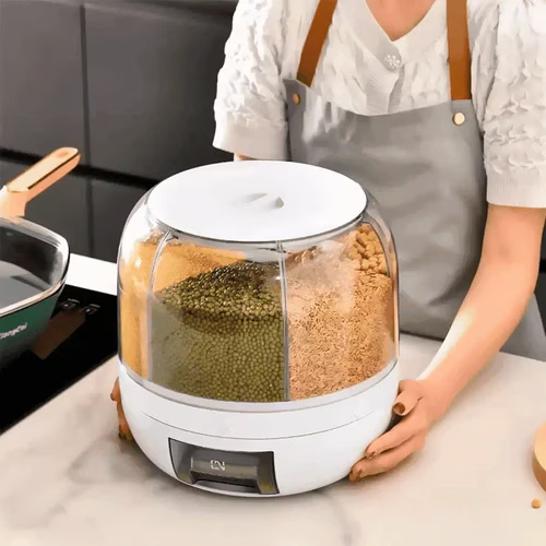 Dispensador Giratório 360° para Arroz e Grãos