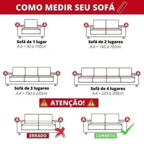 Capa de Sofá Moderno à Prova de Água Antiderrapante Preto