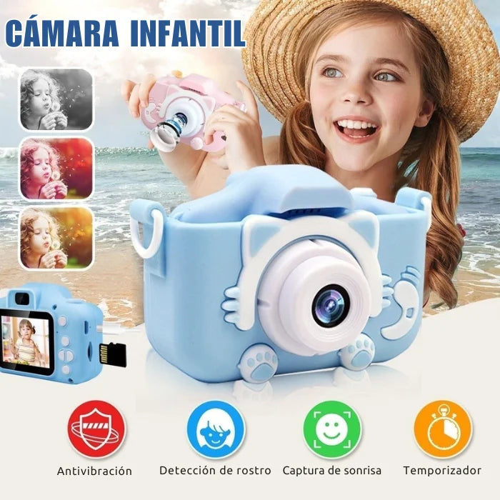 Mini cámara infantil recargable + REGALO