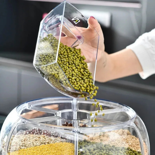 Dispensador Giratório 360° para Arroz e Grãos