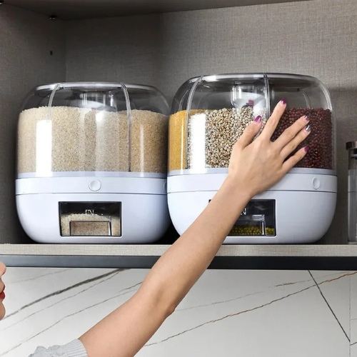 Dispensador Giratório 360° para Arroz e Grãos